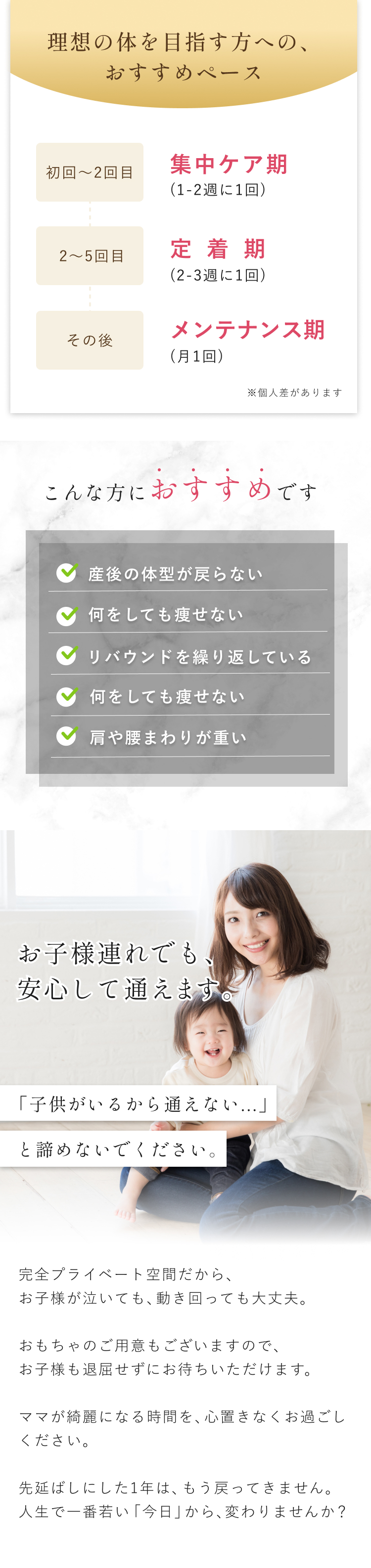 理想の体を目指す方への、おすすめペース